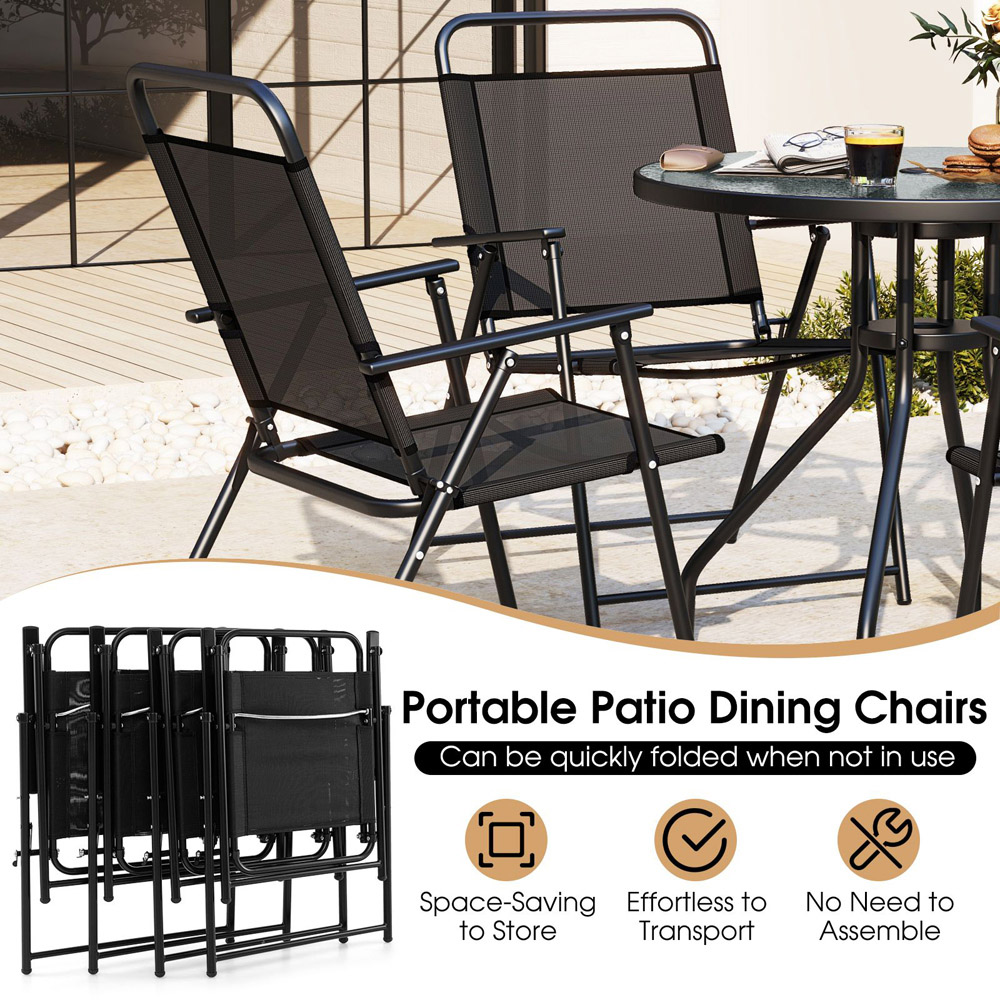 Costway 4 Seater Grey Dining Table Set Image 6