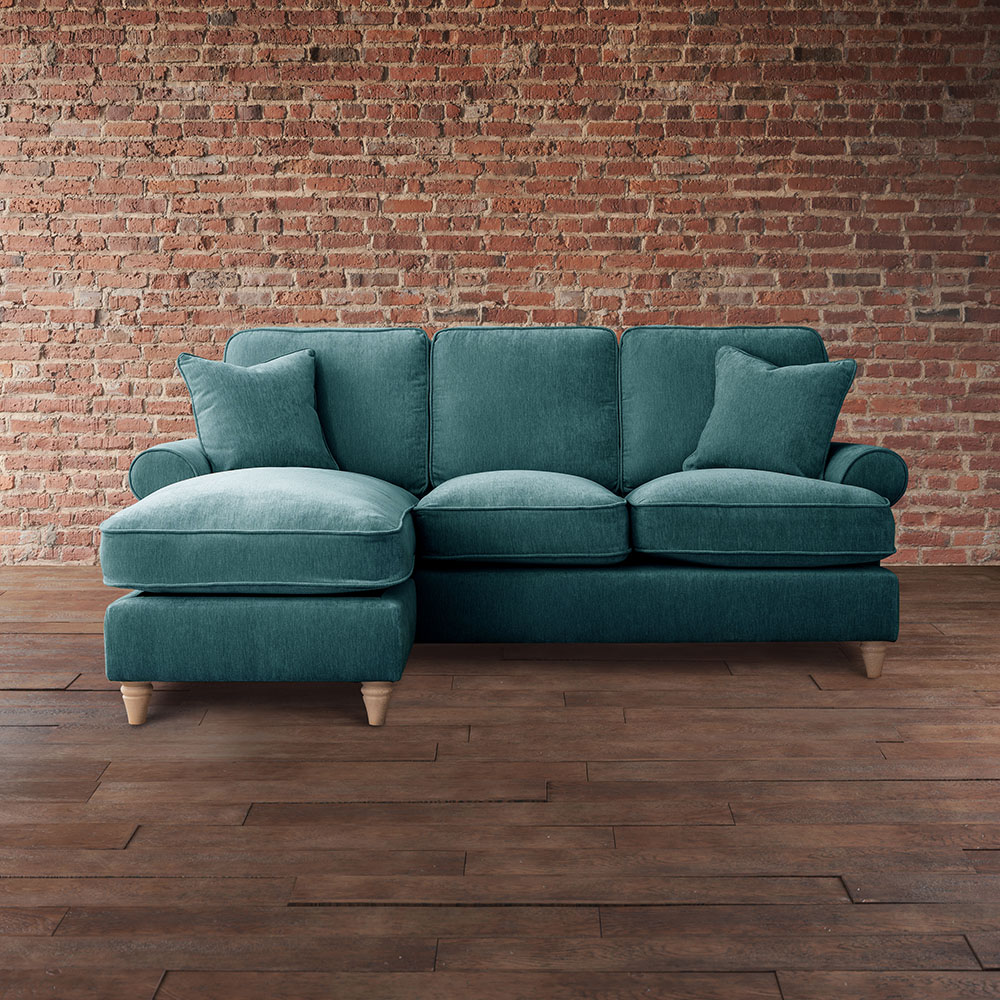 The Victoria 3 Seater Emerald Left Hand Chaise Sofa Image 3