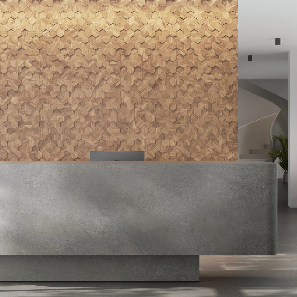 Wallsupply UltraWood Hexagon Teak Wall Panel 10 Pack Image 5