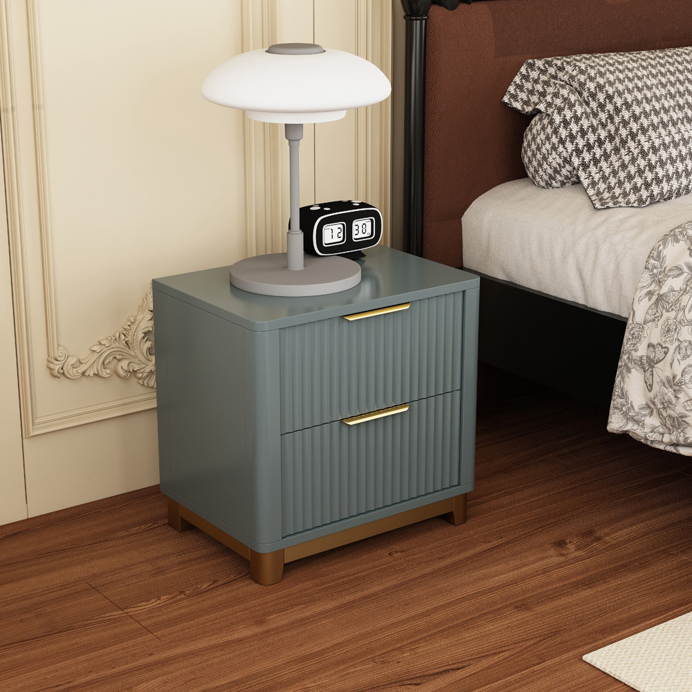 Molino 2 Drawer Grey Bedside Table Image 7