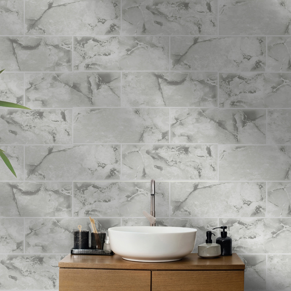 Holden Odeon Marble Tile Dove Wallpaper Image 3