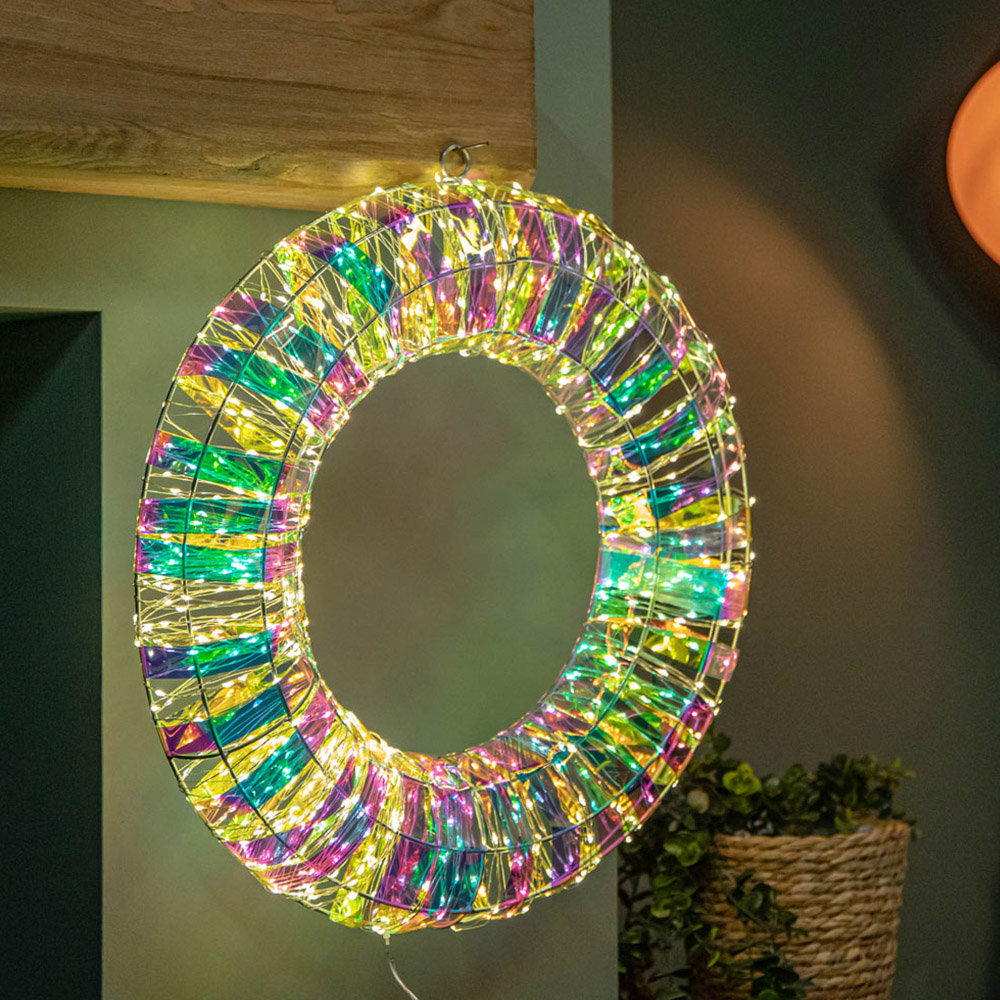 Samuel Alexander Iridescent Dream 600 Warm White LED Wreath 45cm Image 2