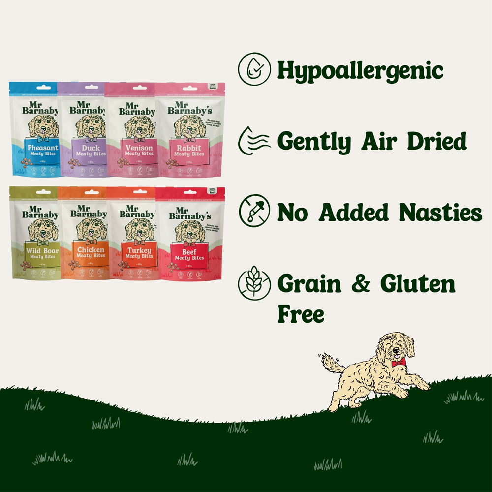 Mr Barnaby's Meaty Bites Dog Treat Bundle 80g 8 Pack Image 7