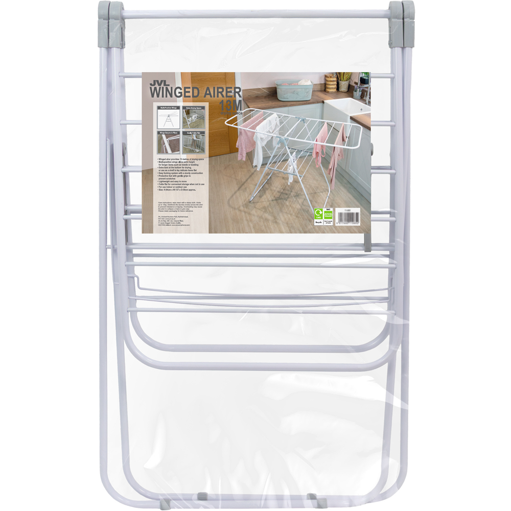 JVL White Winged Clothes Airer 13m Image 3