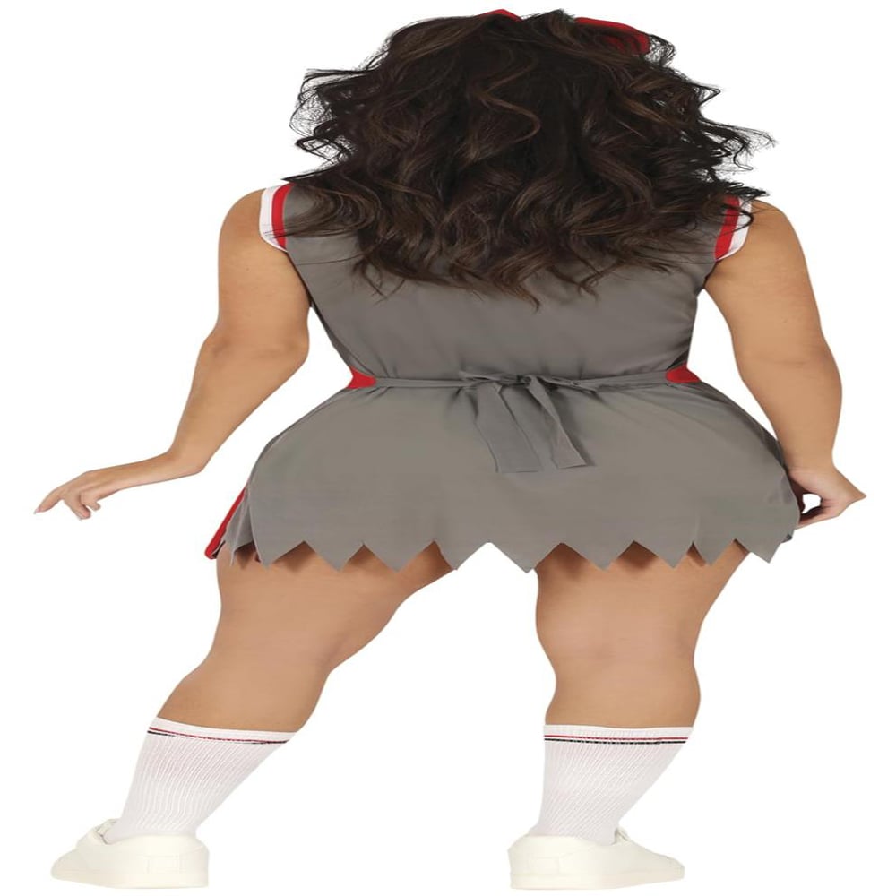 Fiestas Guirca Adult Zombie Cheerleader Grey and Red Halloween Costume Medium Image 3