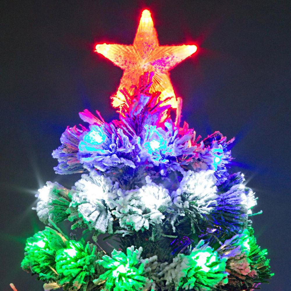 Shatchi Fibre Optic Aurora LED Pre-Lit Frosted Artificial Christmas Tree 6ft Image 3