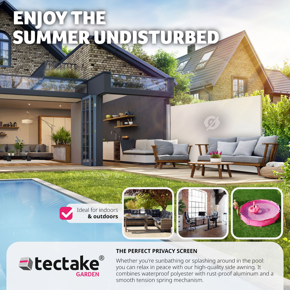 tectake Beige Retractable Side Awning 1.8 x 3m Image 7