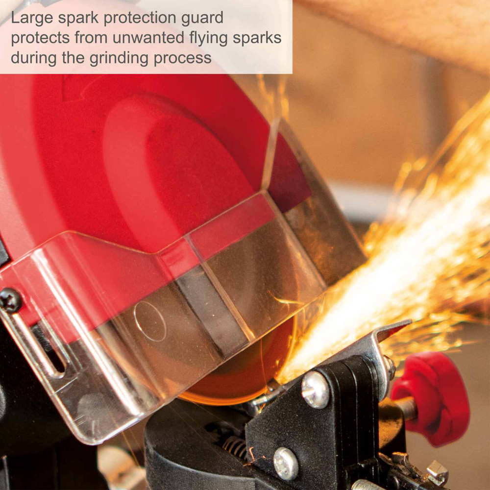 Scheppach KS1200 Chainsaw Blade Sharpener with XL Spark Screen 220W Image 3