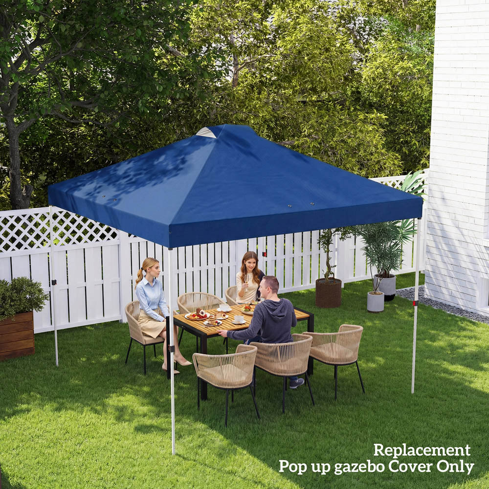 Outsunny 3 x 3m Blue Waterproof Gazebo Roof Replacement Cover Image 8