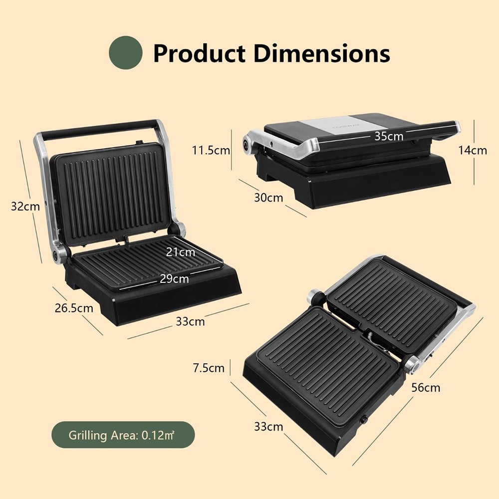 Costway Non Stick Electric Grill with Adjustable Temperature 1200W Image 8