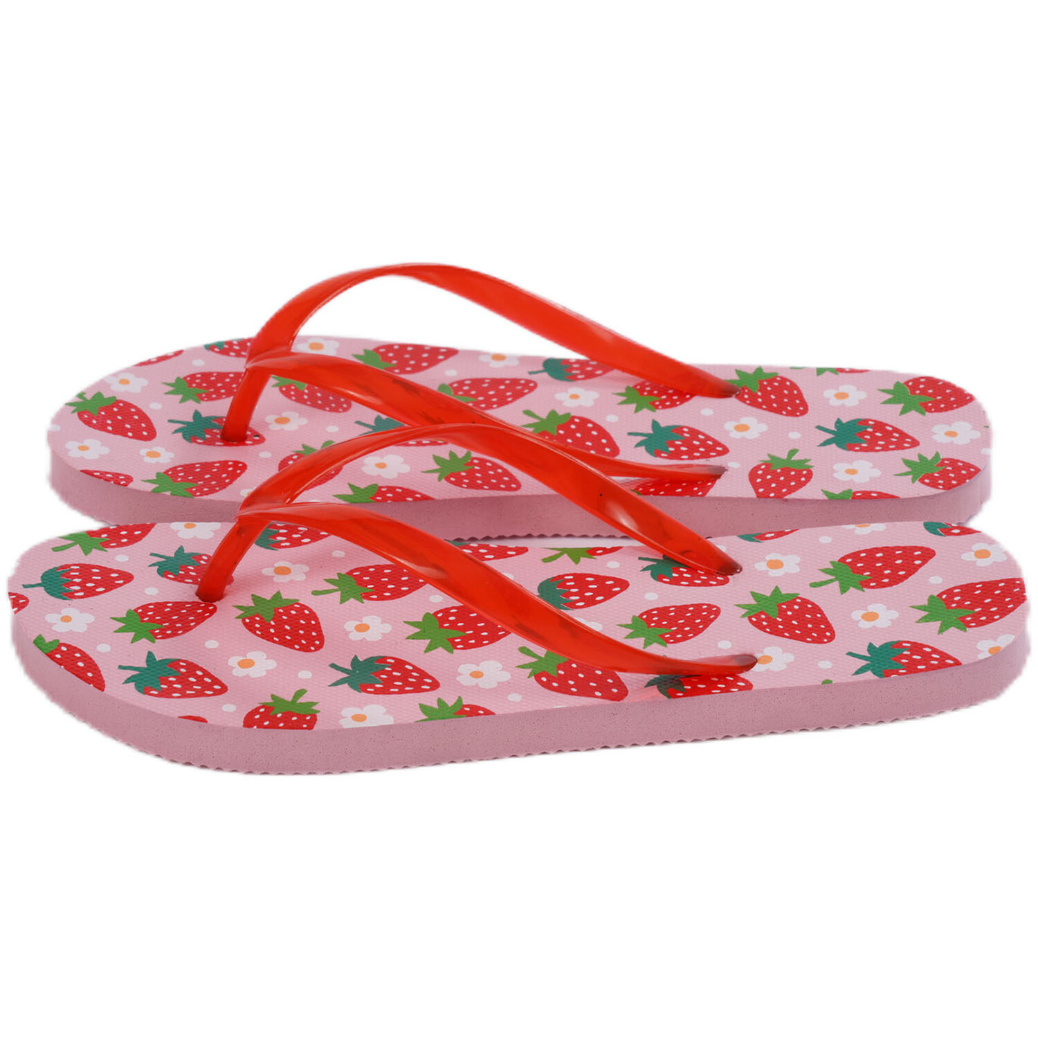 Strawberry Flip Flops - Pink and Red Image 3