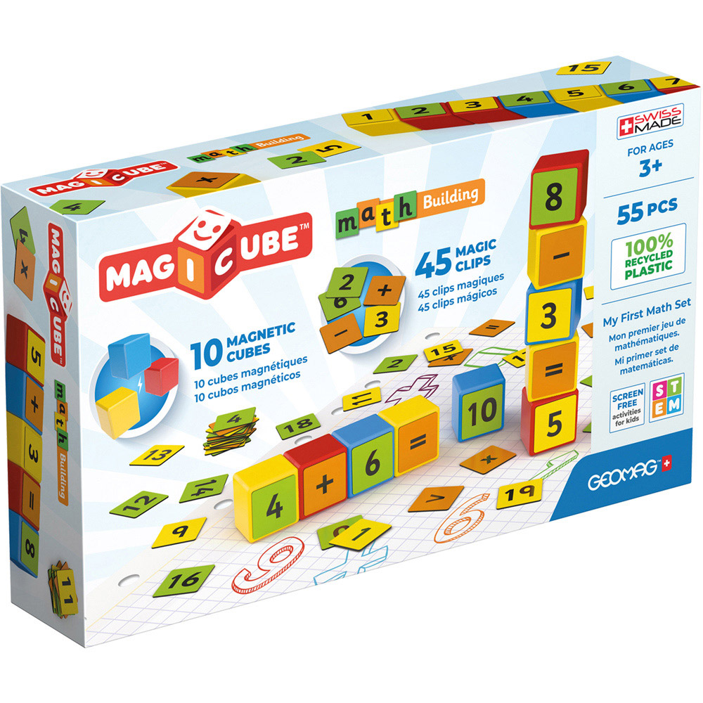 Geomag Magicube Math Building Recycled Clips Set 55 Piece Image 1