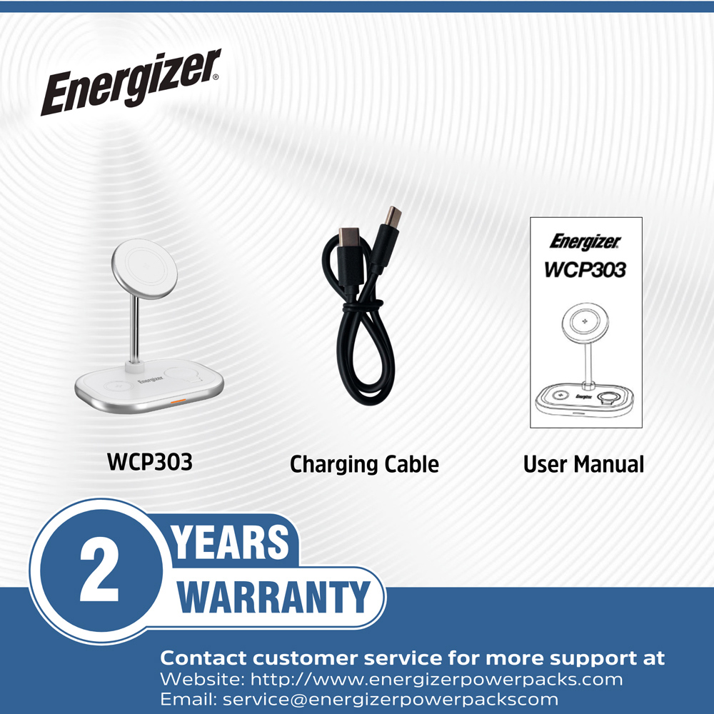 Energizer WCP303 3-in-1 White QI Wireless Charging Stand 15W Image 9