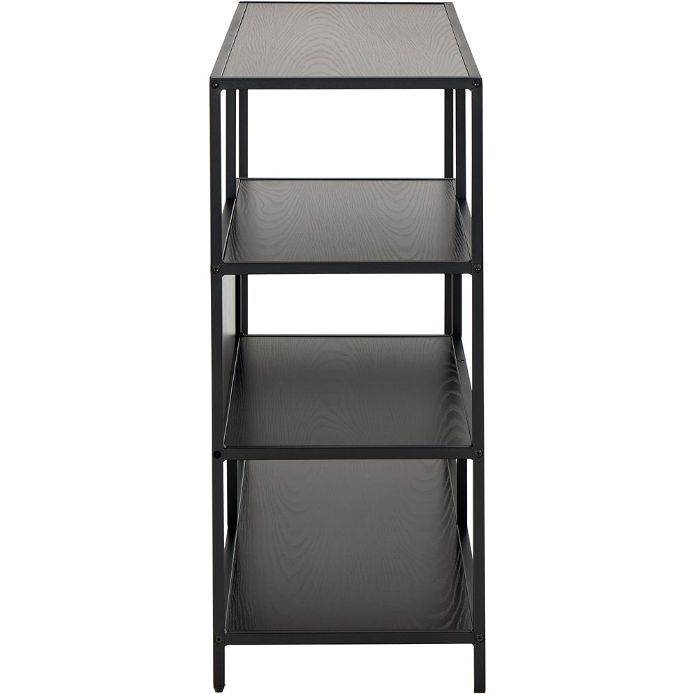 Florence Seaford 4 Shelf Ash Black Metal Bookcase Image 4