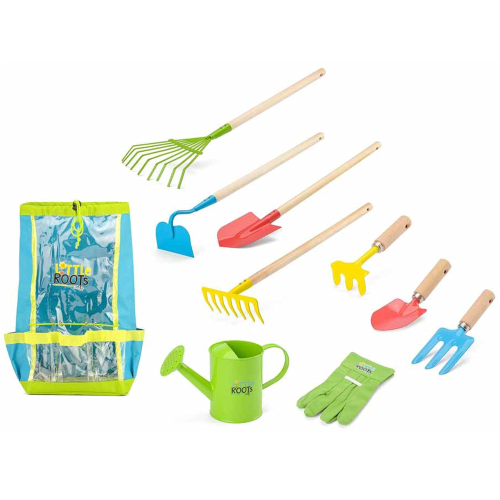 Little Roots Kids Gardening Tool Set with Backpack Image 1