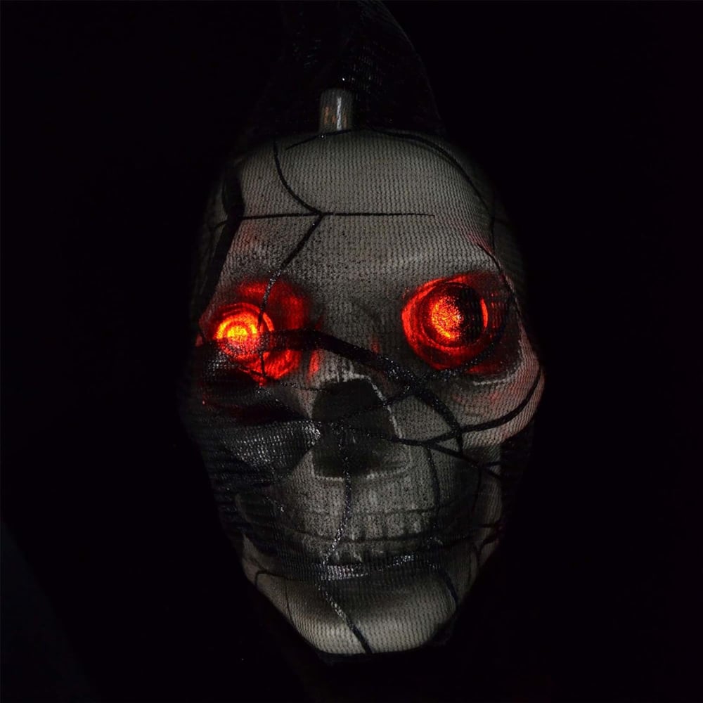Shatchi Halloween Spider Web with LED Skull Decoration Image 4