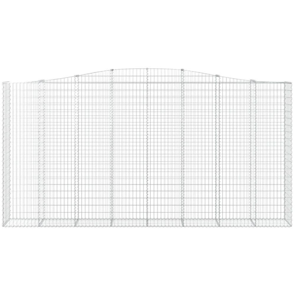 vidaXL Silver Galvanised Iron Arched Gabion Basket 400 x 50 x 200/220cm 5 Pack Image 4