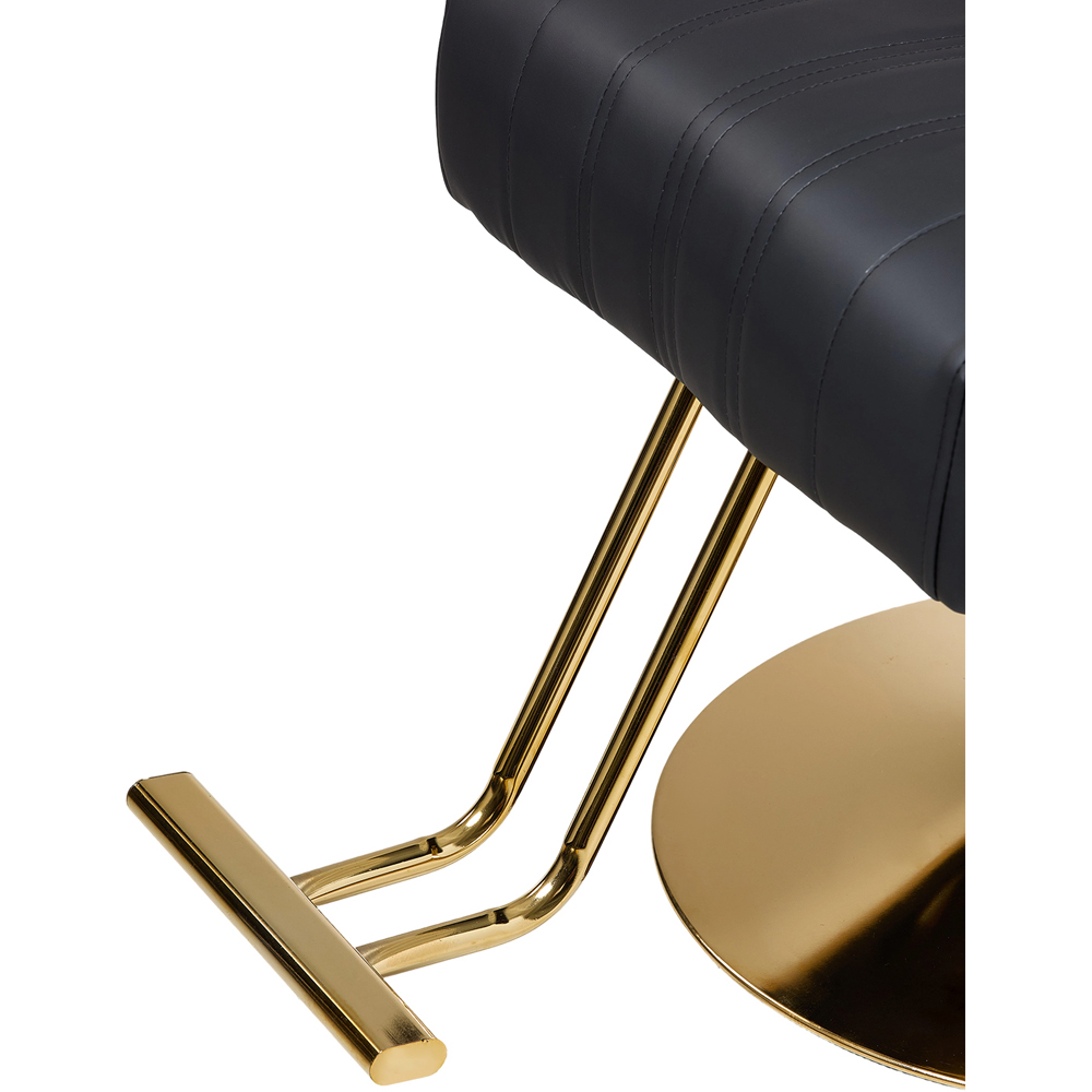 Living and Home Black and Gold Swivel Base Salon Barber Chair with Hydraulic Lift Image 6