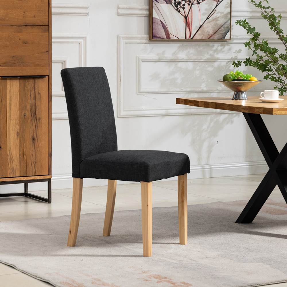 Artemis Home Maiolo Set of 2 Black Fabric Dining Chair Image 3