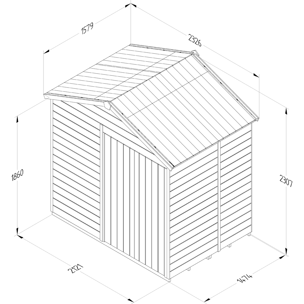 Forest Garden Timberdale 7 x 5ft Apex Shed Image 9