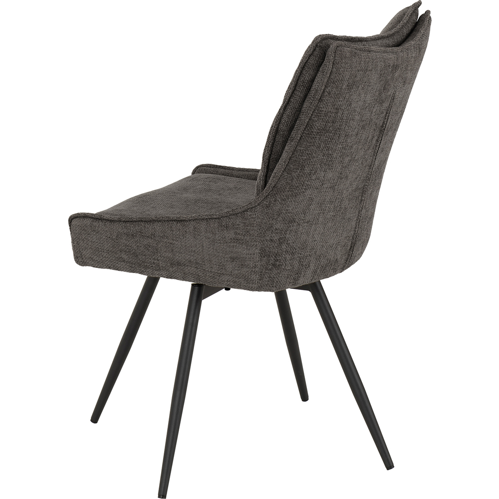 Seconique Lewis Set of 2 Grey Fabric Swivel Dining Chair Image 5