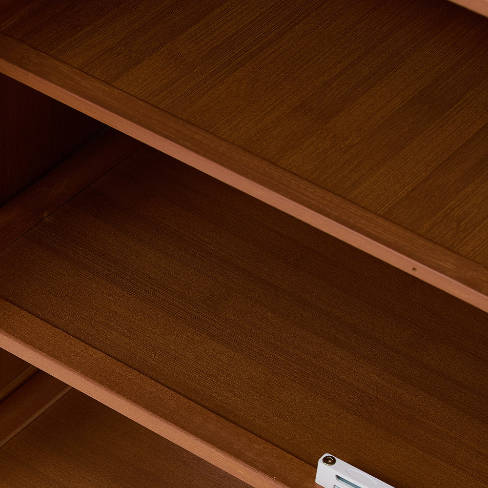 Living and Home 3 Door Single Open Shelf Brown Tall Shoe Cabinet Image 6