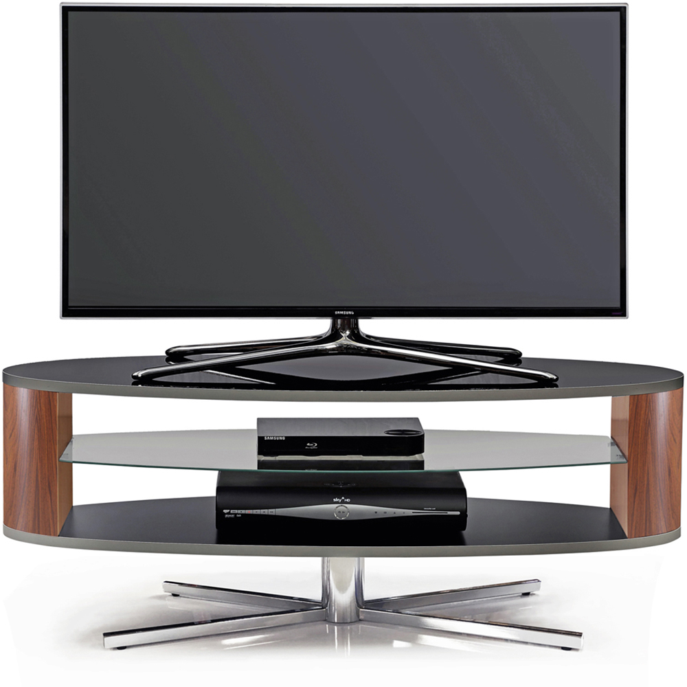MDA Designs Orbit 2 Shelf Black and Walnut TV Cabinet Image 6