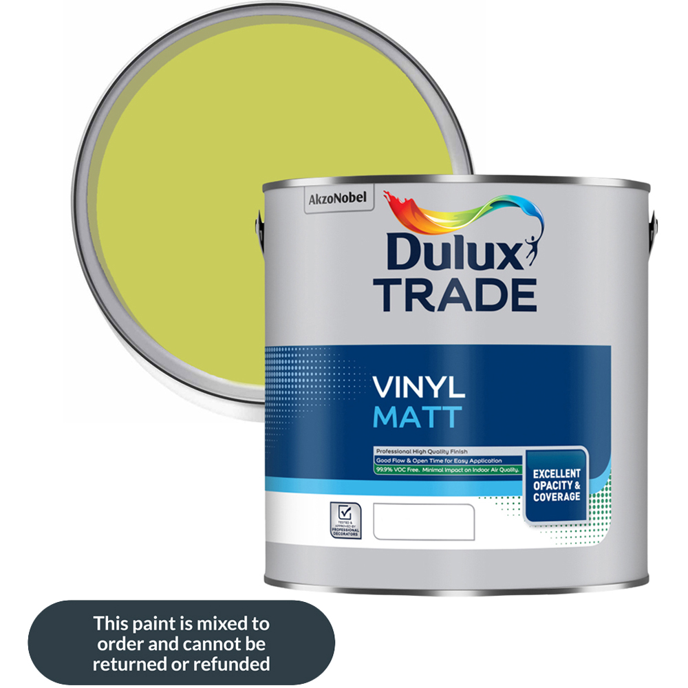 Dulux Trade Luscious Lime Walls and Ceilings Vinyl Matt Paint 2.5L Image 1