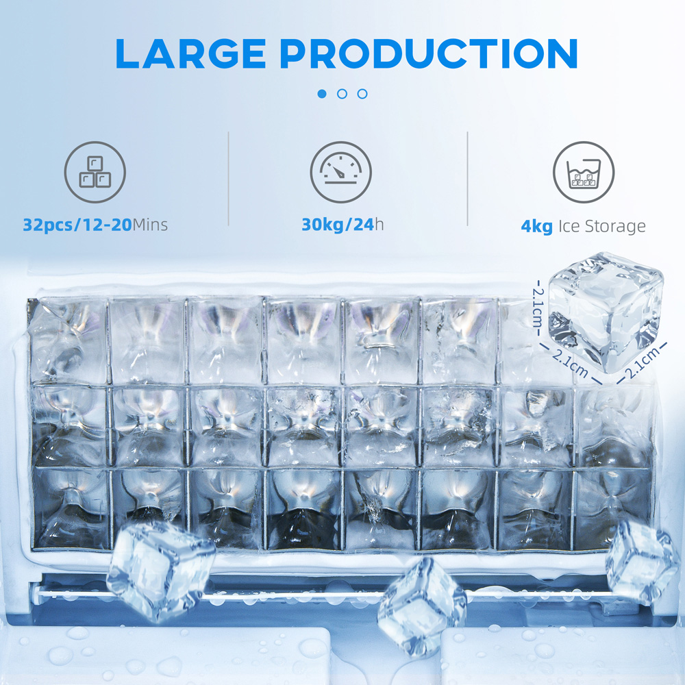 HOMCOM 800-254V70BK 30kg Ice Maker with 4kg Storage Image 4