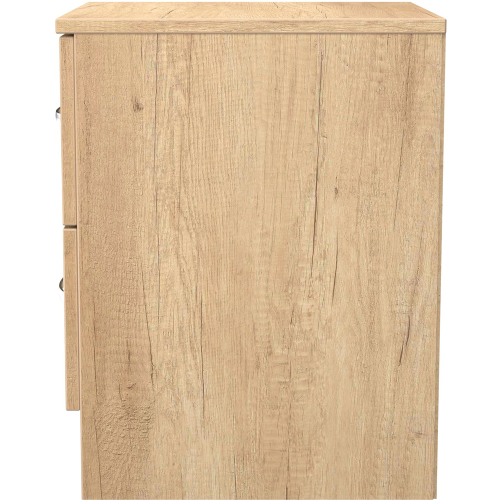 Crowndale Avon 2 Drawer Nebraska Oak Compact Bedside Cabinet Ready Assembled Image 3