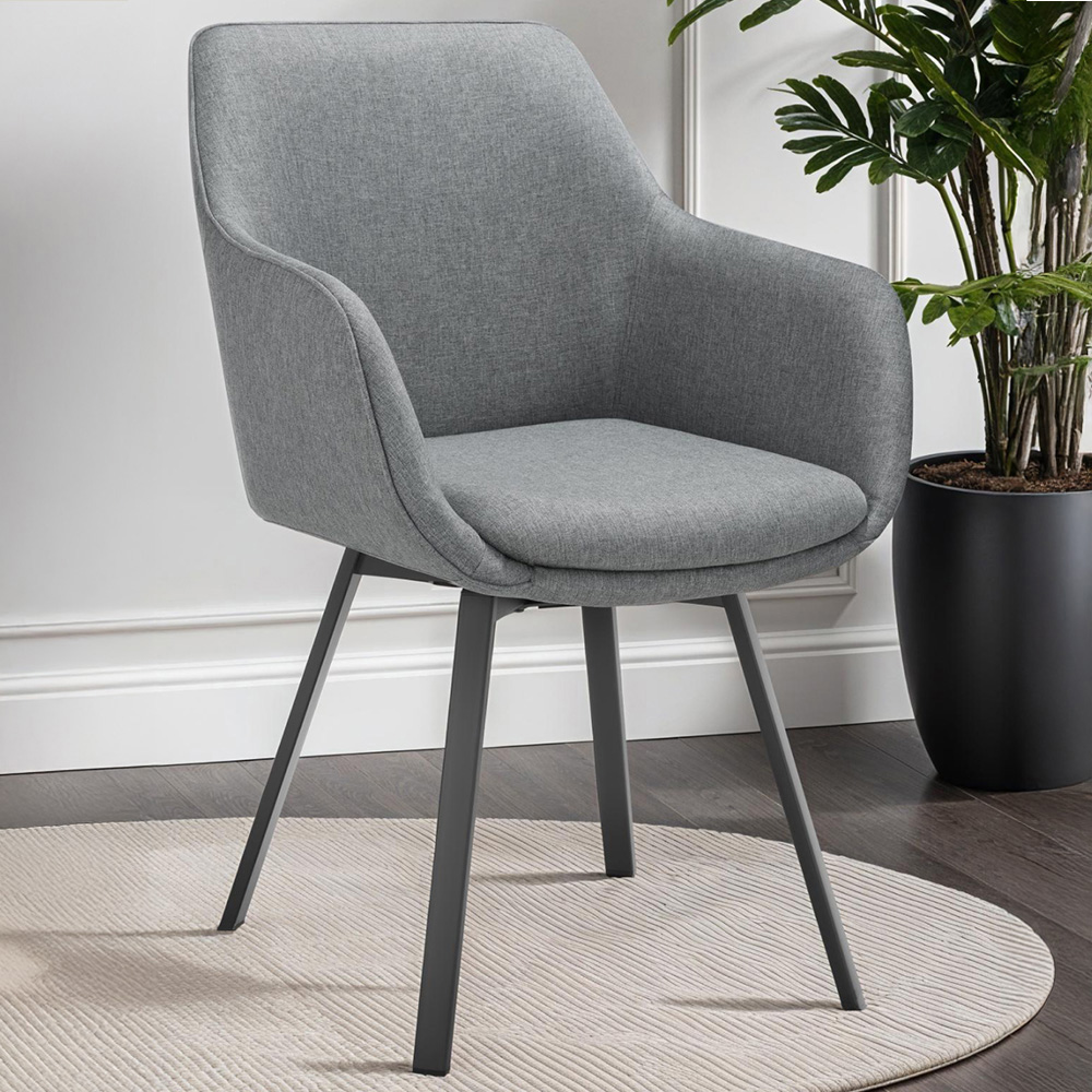 tectake Alicon Set of 2 Anthracite Dining Chair Image 1