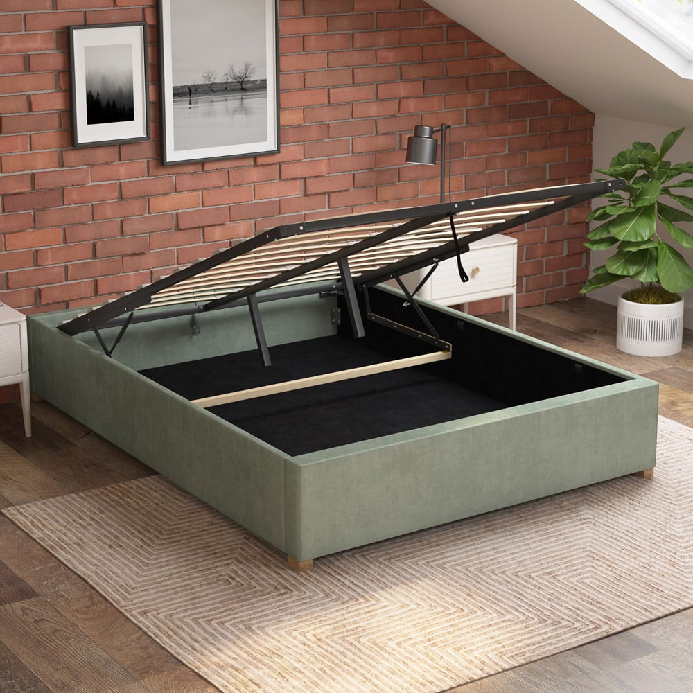 Aspire Furniture Super King Duck Egg Plush Platform Ottoman Bed Image 2