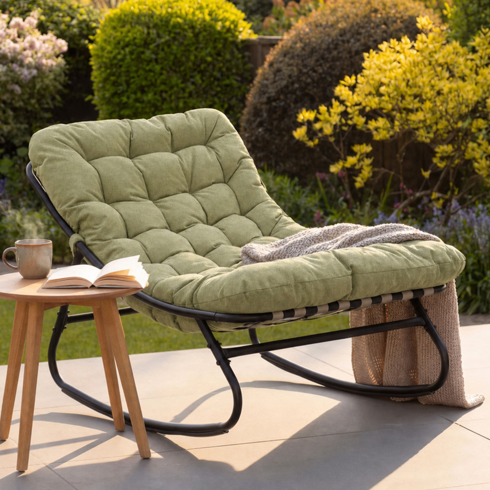 Artemis Home Solace Green Outdoor Rocking Chair | Wilko