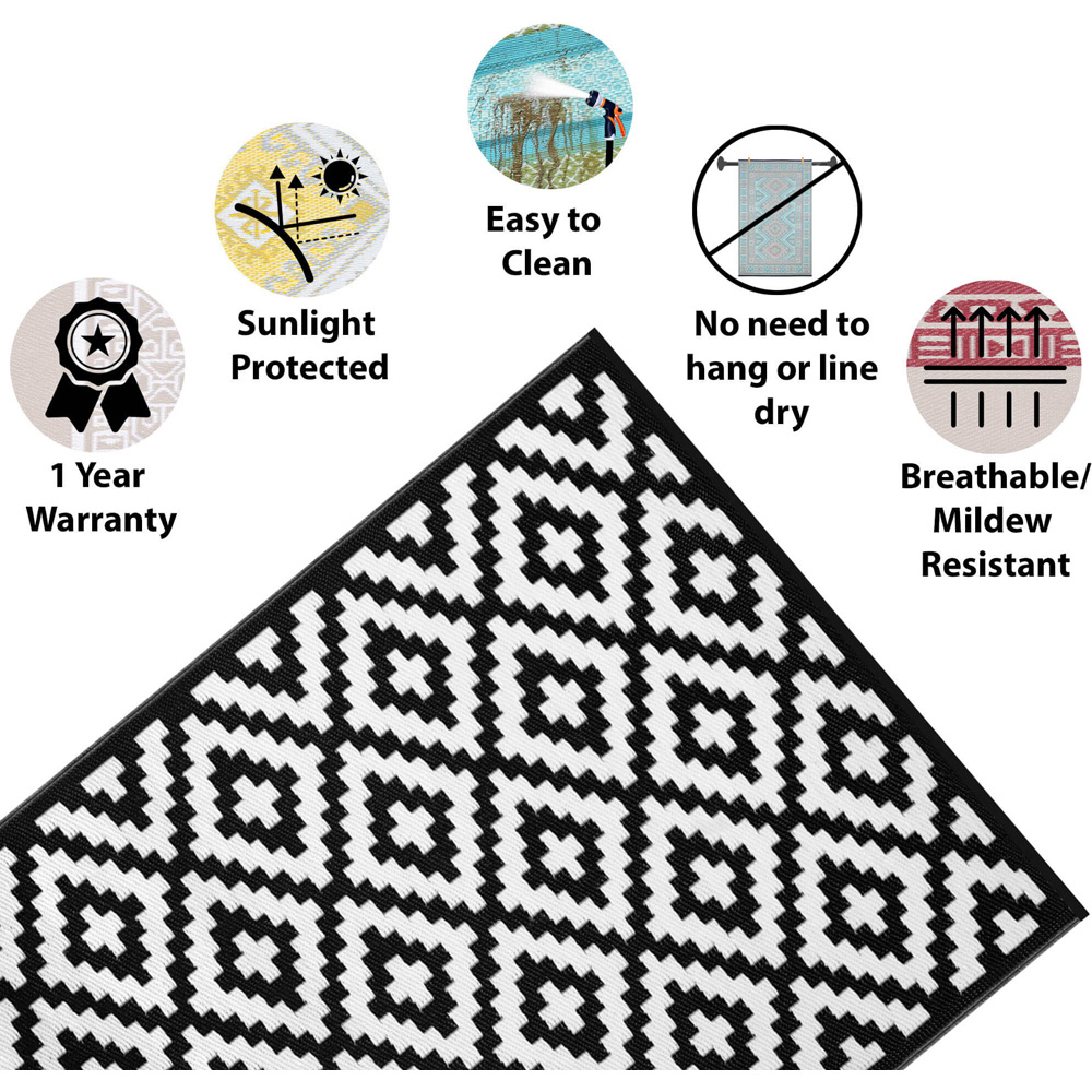 Green Decore Nirvana Black and White Outdoor Rug 120 x 180cm Image 3