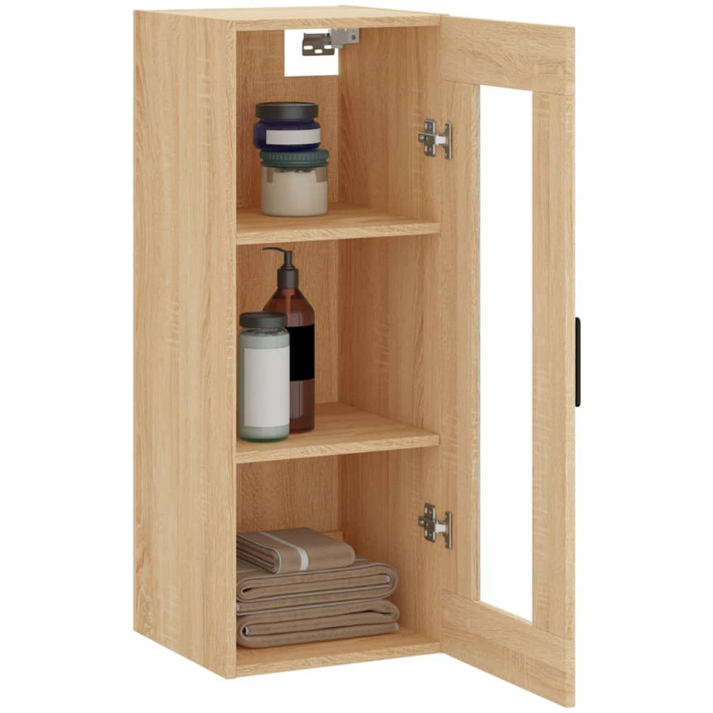 vidaXL Single Door Smoked Oak Wall Mounted Cabinet Image 5