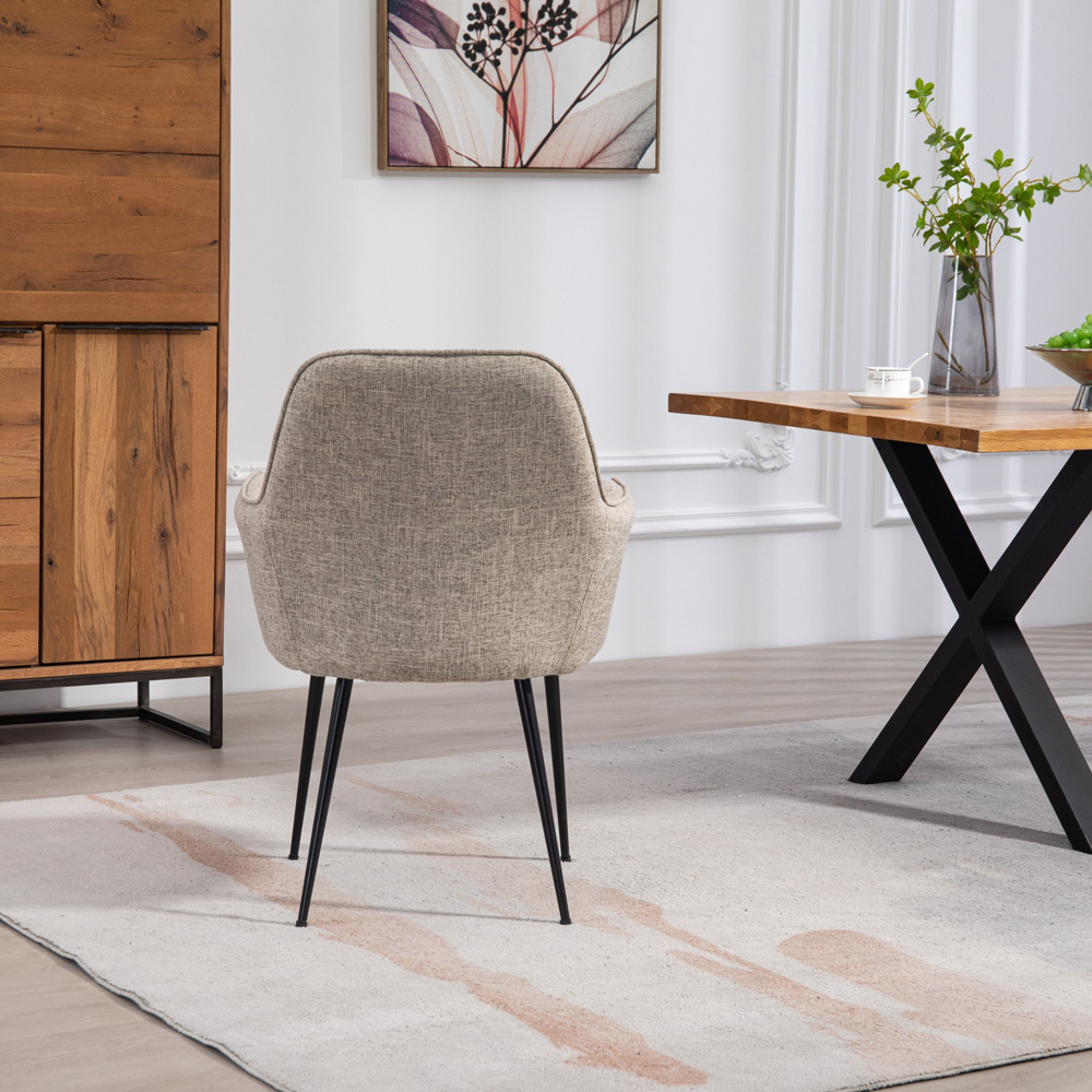 Artemis Home Carrara Set of 2 Brown Fabric Dining Chairs Image 6