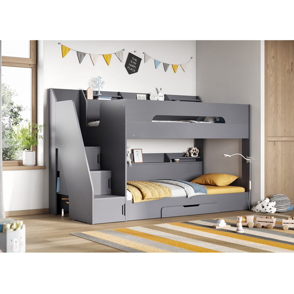 Flair Slick Grey Staircase Bunk Bed with Storage Image 8