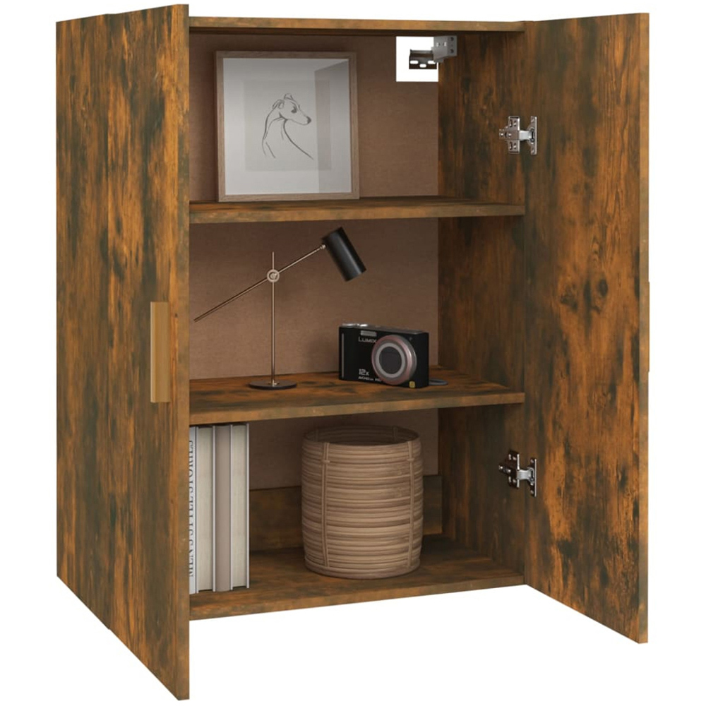 vidaXL 2 Door Smoked Oak Hanging Wall Cabinet Image 3