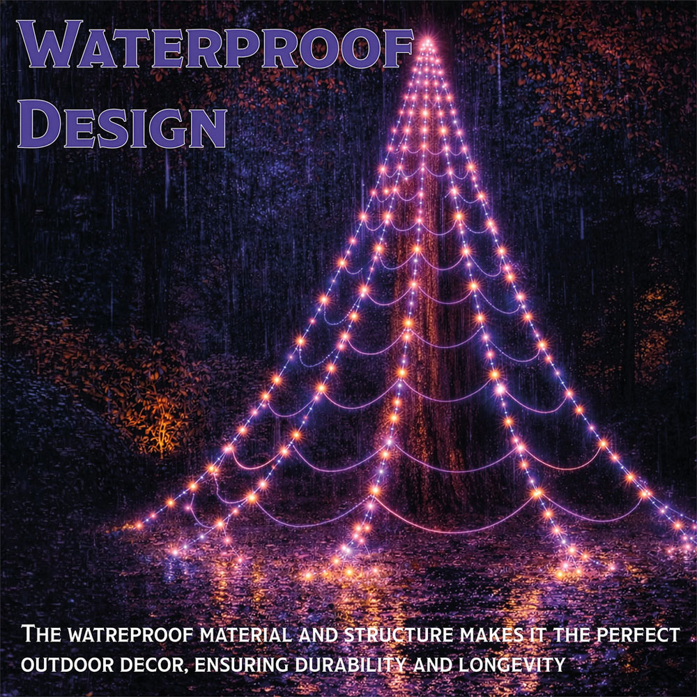 FXLab 250 Orange and Purple LED Spider Web Light 5 x 5m Image 5