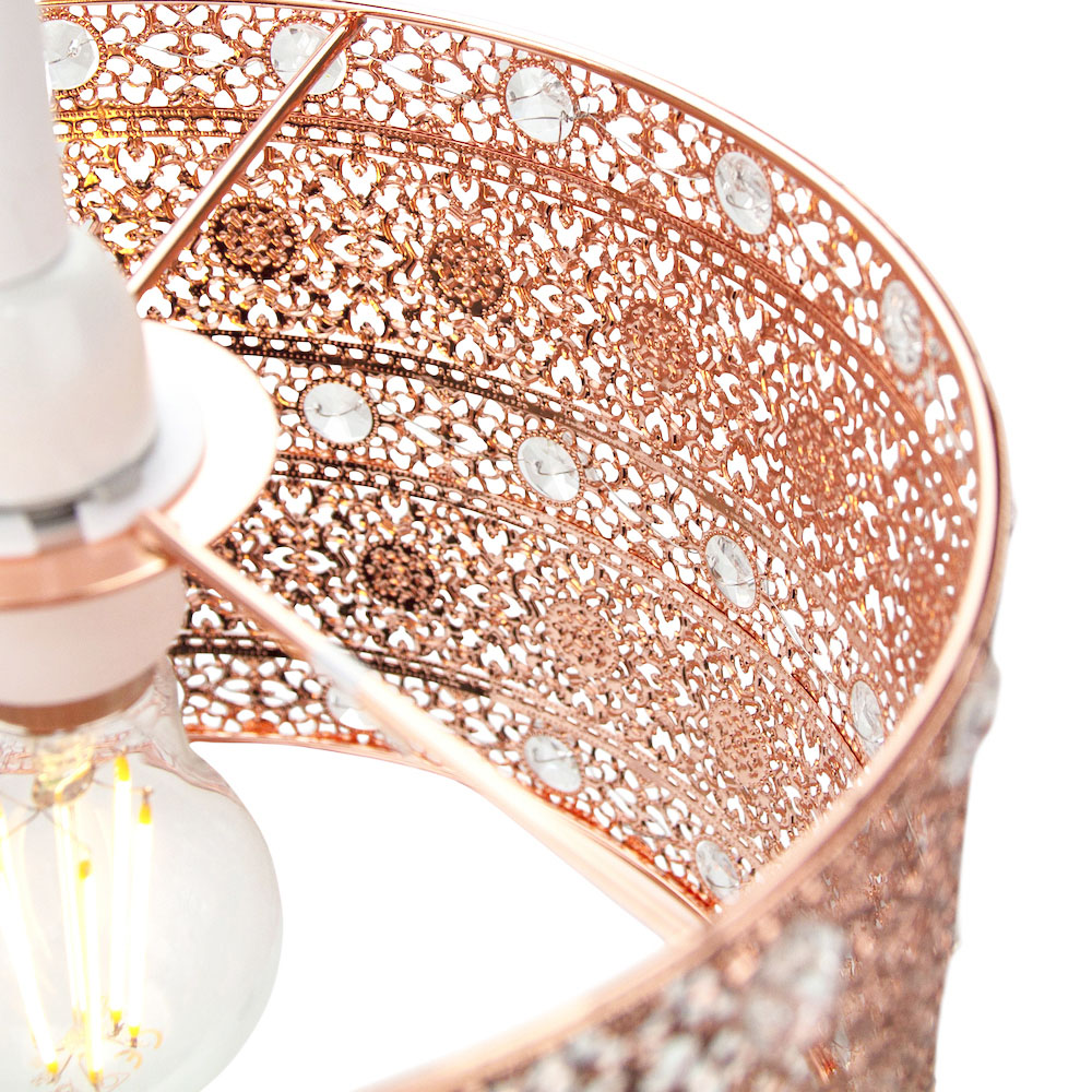 Happy Homewares Polished Copper Acrylic Gem Moroccan Style Chandelier Pendant Shade Image 5