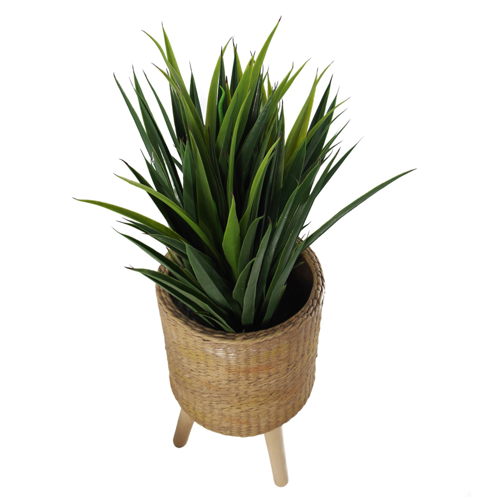 Leaf Rattan Effect Composite Planter with Stand Image 4