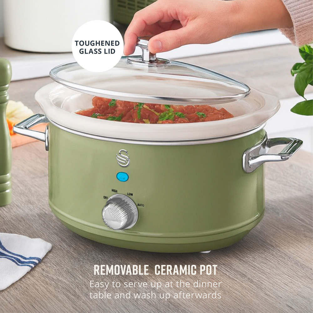 Swan SF17021GN Retro Green 3.5L Slow Cooker Image 5