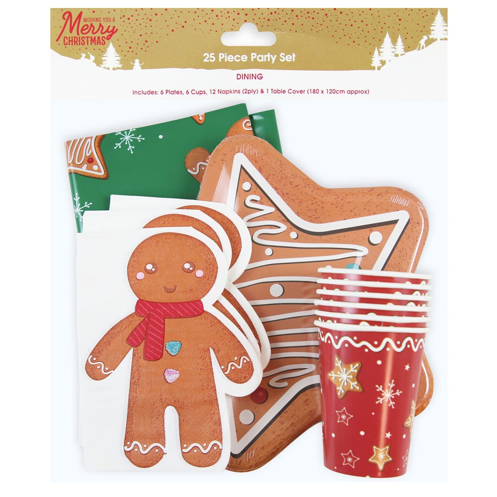 Orange Gingerbread Party Tableware Set 25 Piece Image