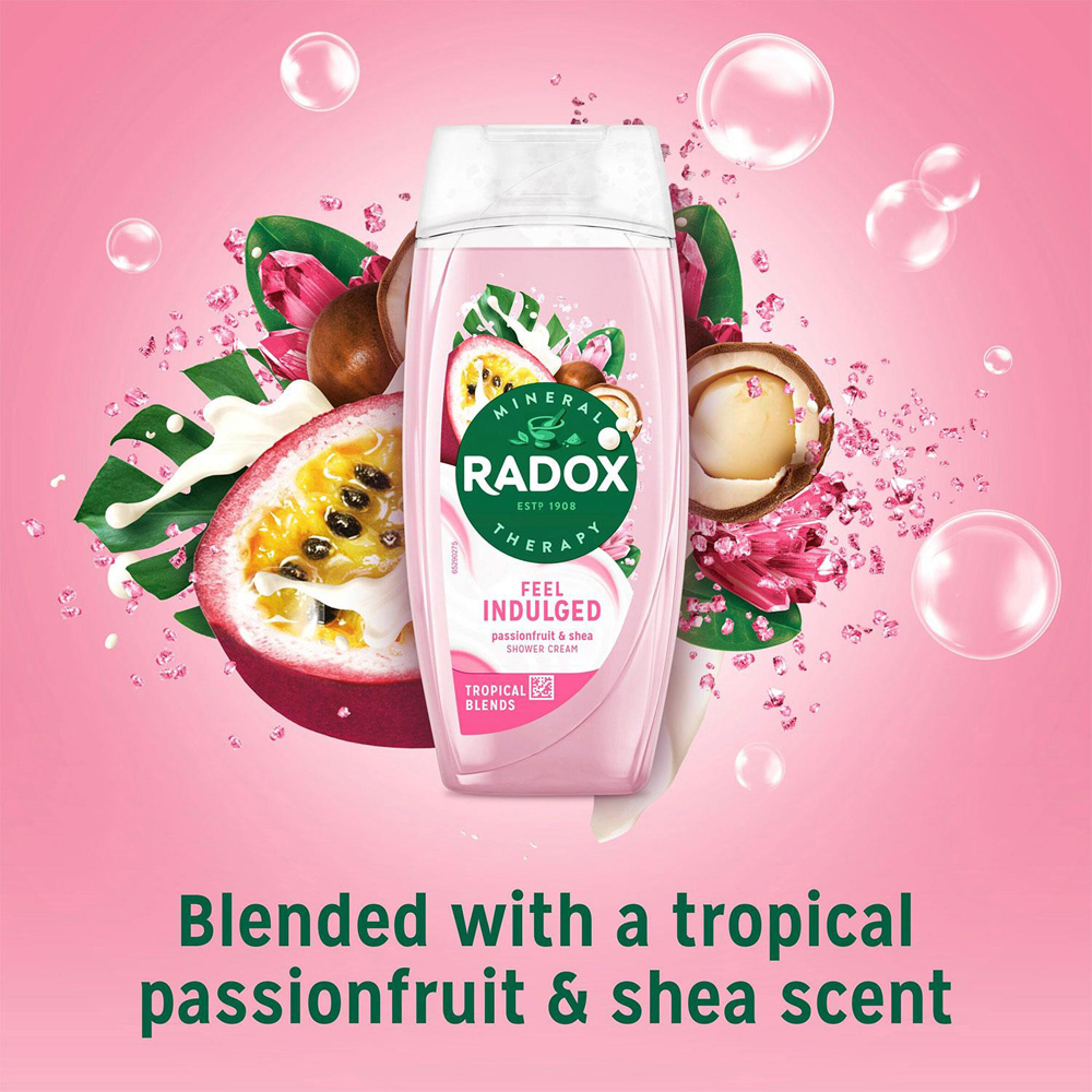 Radox Mineral Therapy Feel Indulged Passionfruit and Shea Moisturising Shower Cream 225ml 6 Pack Image 4