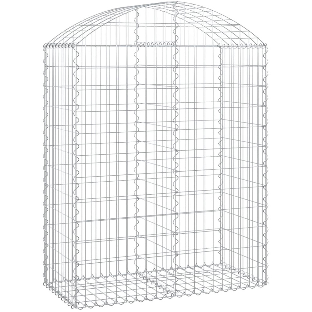 vidaXL Silver Galvanised Iron Arched Gabion Basket 100 x 50 x 120/140cm Image 1