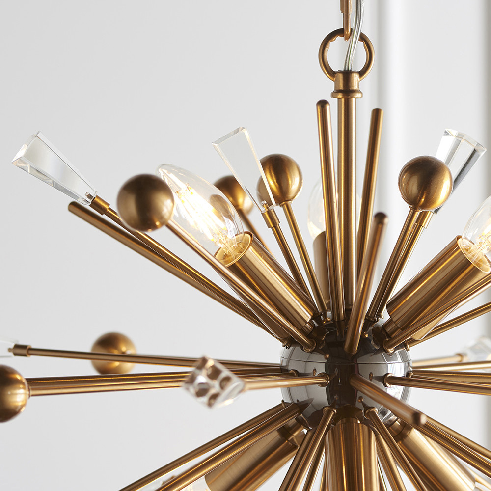 Merano Taormina Brass Plate Black Nickel Pendant 6 Light Ceiling Light Image 5