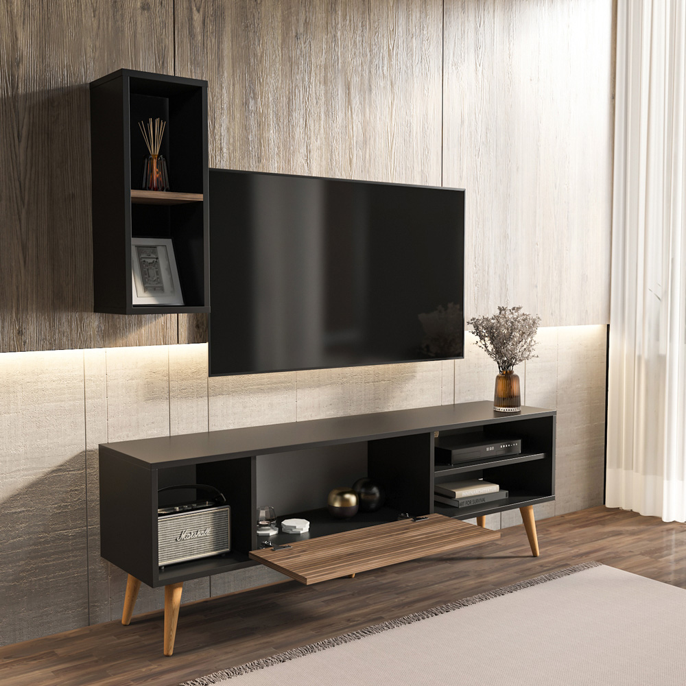 Decorotika Rans Black Alina TV Stand for 55 inch TV Image 6