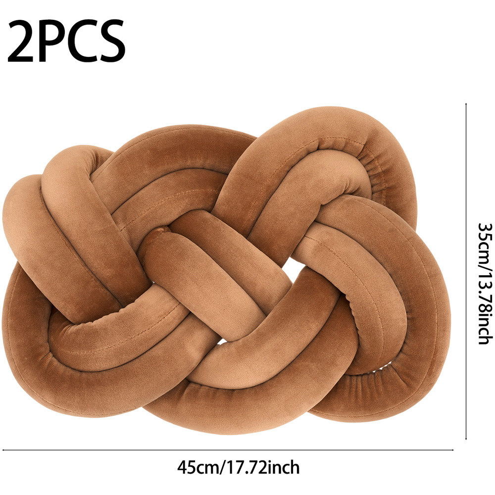 Living and Home Coffee Brown Knotted Sofa Cushion 35 x 45cm 2 Pack Image 8