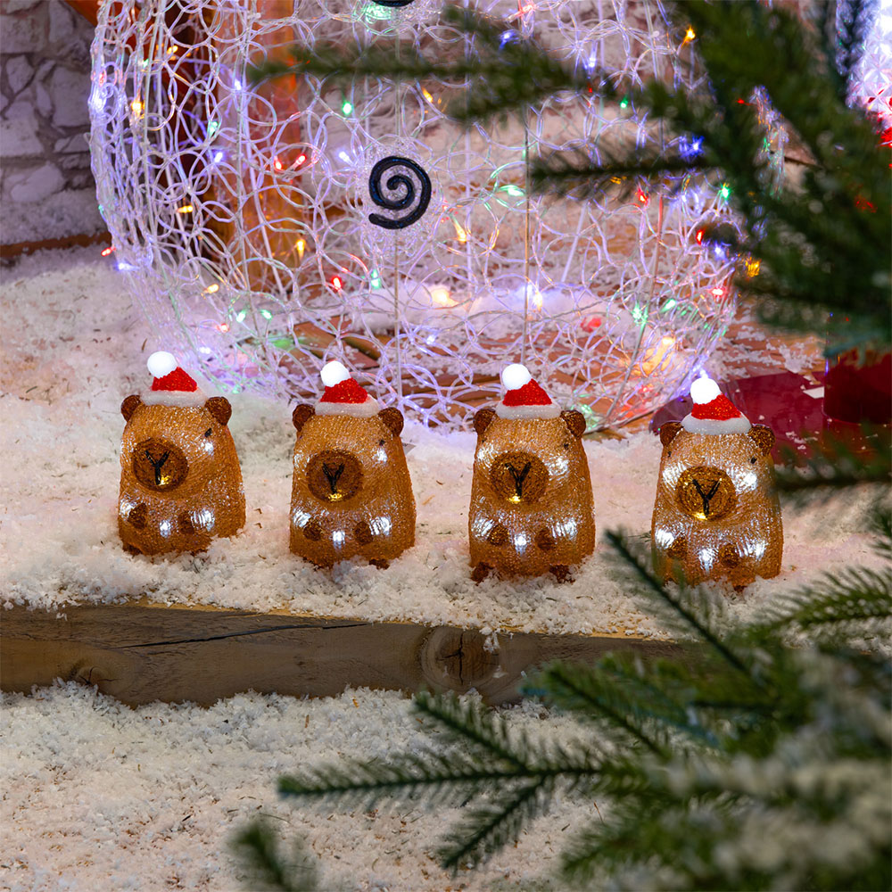 Pack of 4 Acrylic LED Capybaras Image 3
