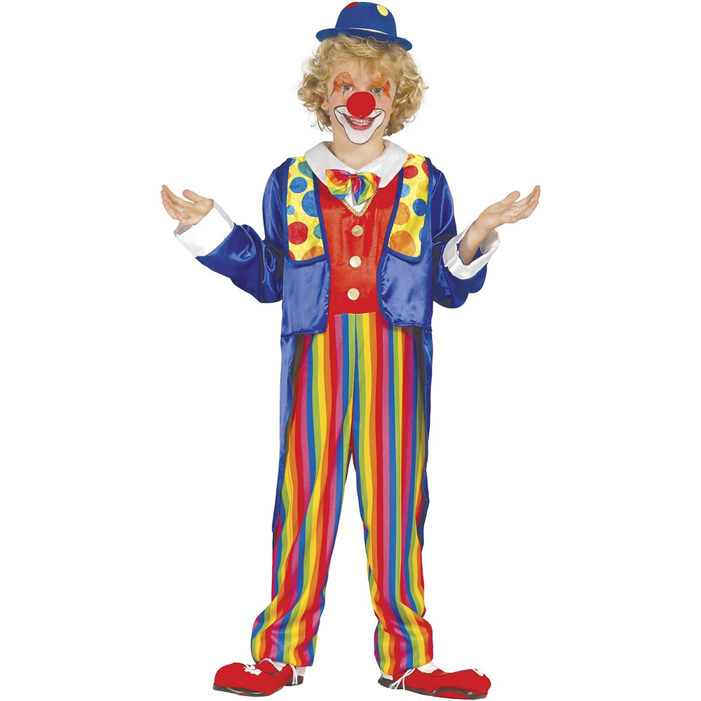 Fiestas Guirca Child Clown Multicolour Polyester Costume Age 7 to 9 Years Image 1